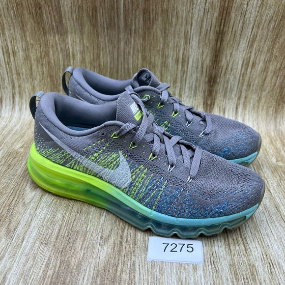 Nike Flyknit Air Max Women's Size 8 Running Shoes Light Charcoal Volt 620659-017 - Picture 10 of 10